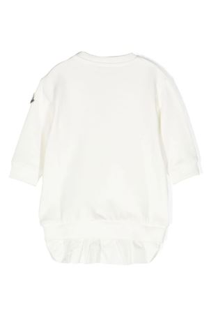 White cotton blend sweatshirt dress MONCLER KIDS | 8I0000689A23034